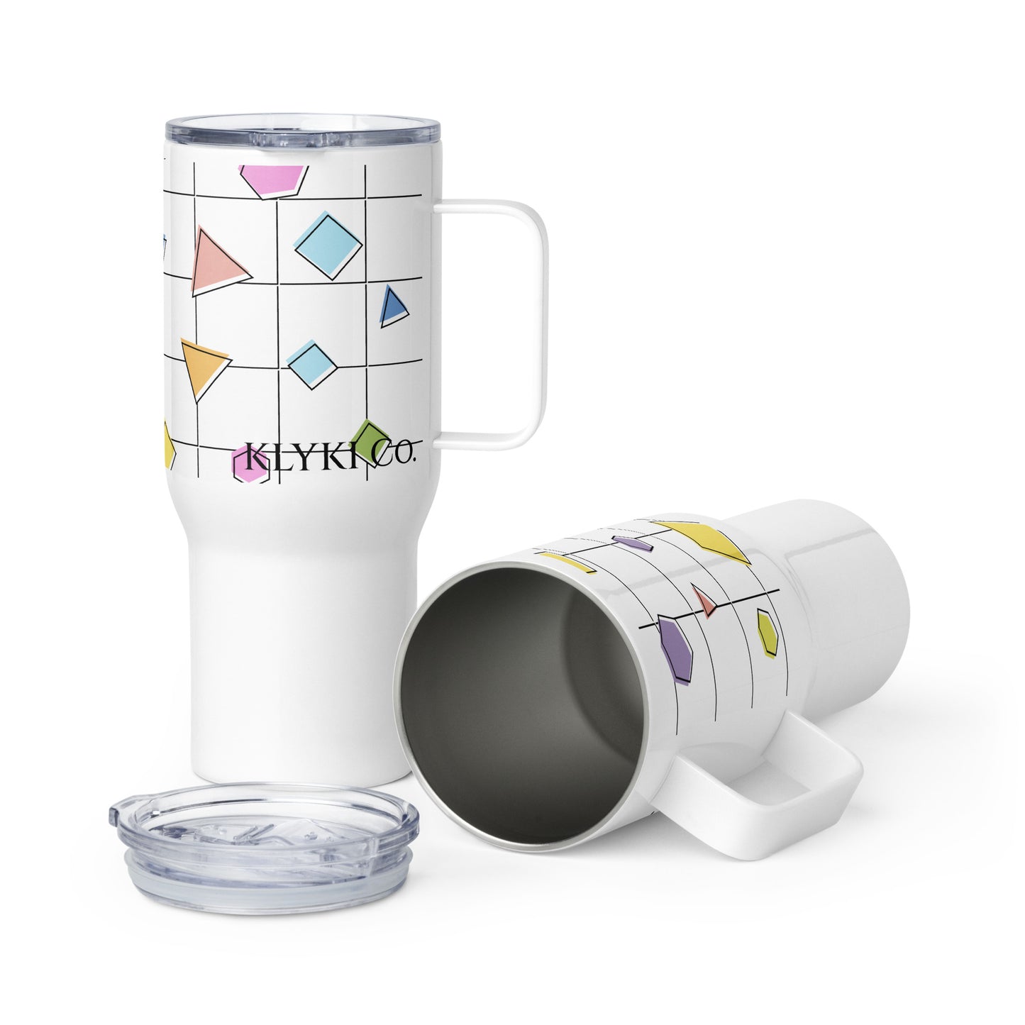 Gridlines Travel mug with a handle