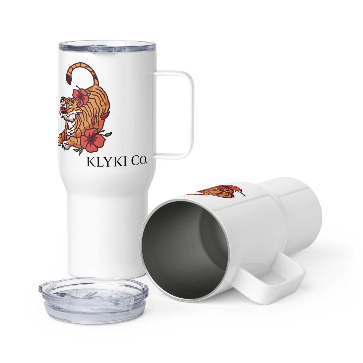 Tiger Travel mug with a handle