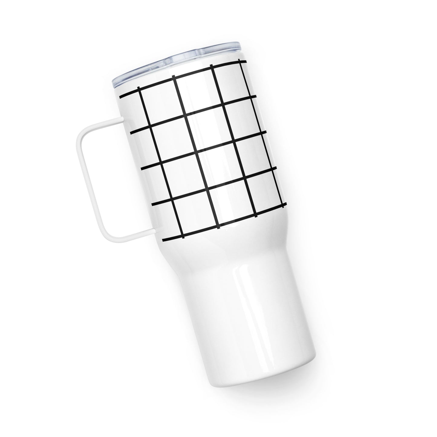 Grid Lines Travel mug with a handle