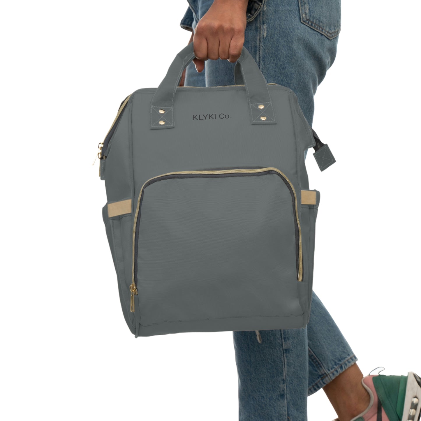 KLYKI Co. Grey Multifunctional Diaper Backpack