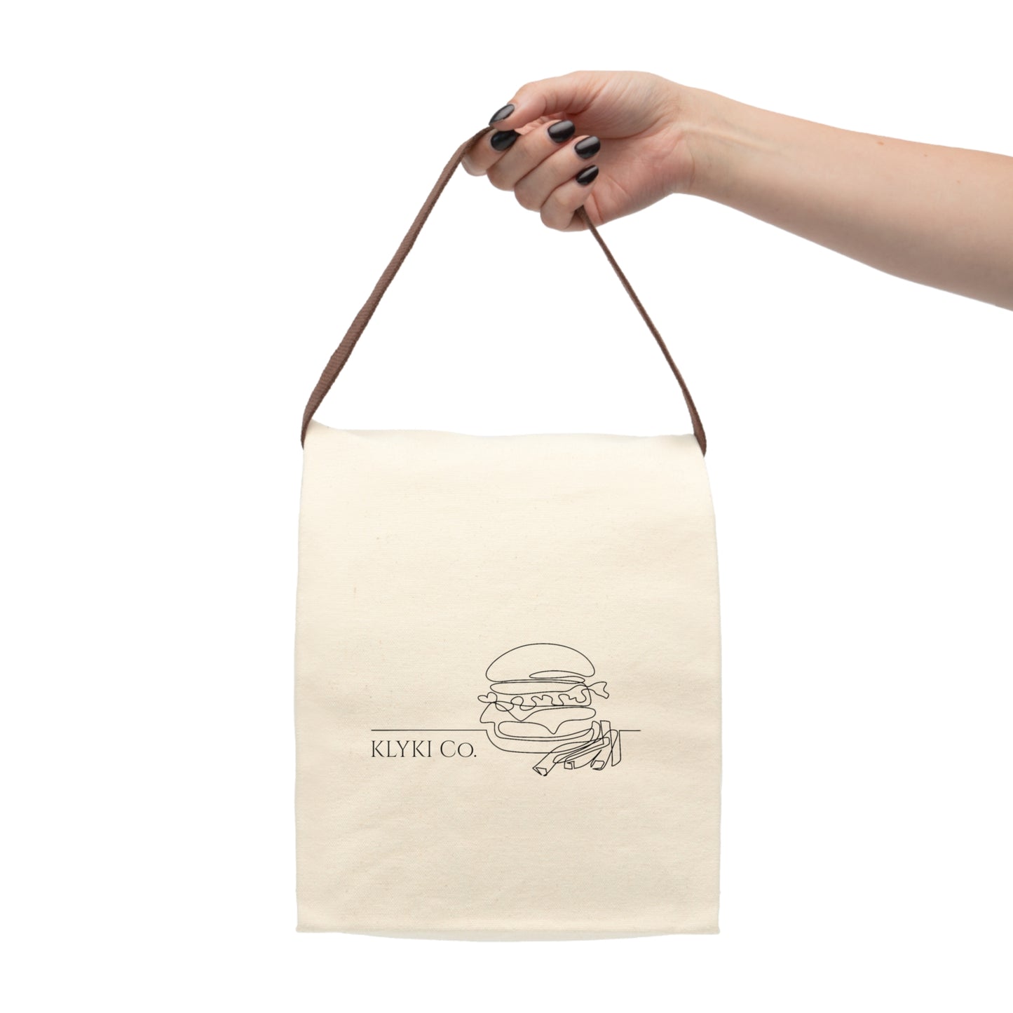 Burger and Chips - Canvas Lunch Bag With Strap