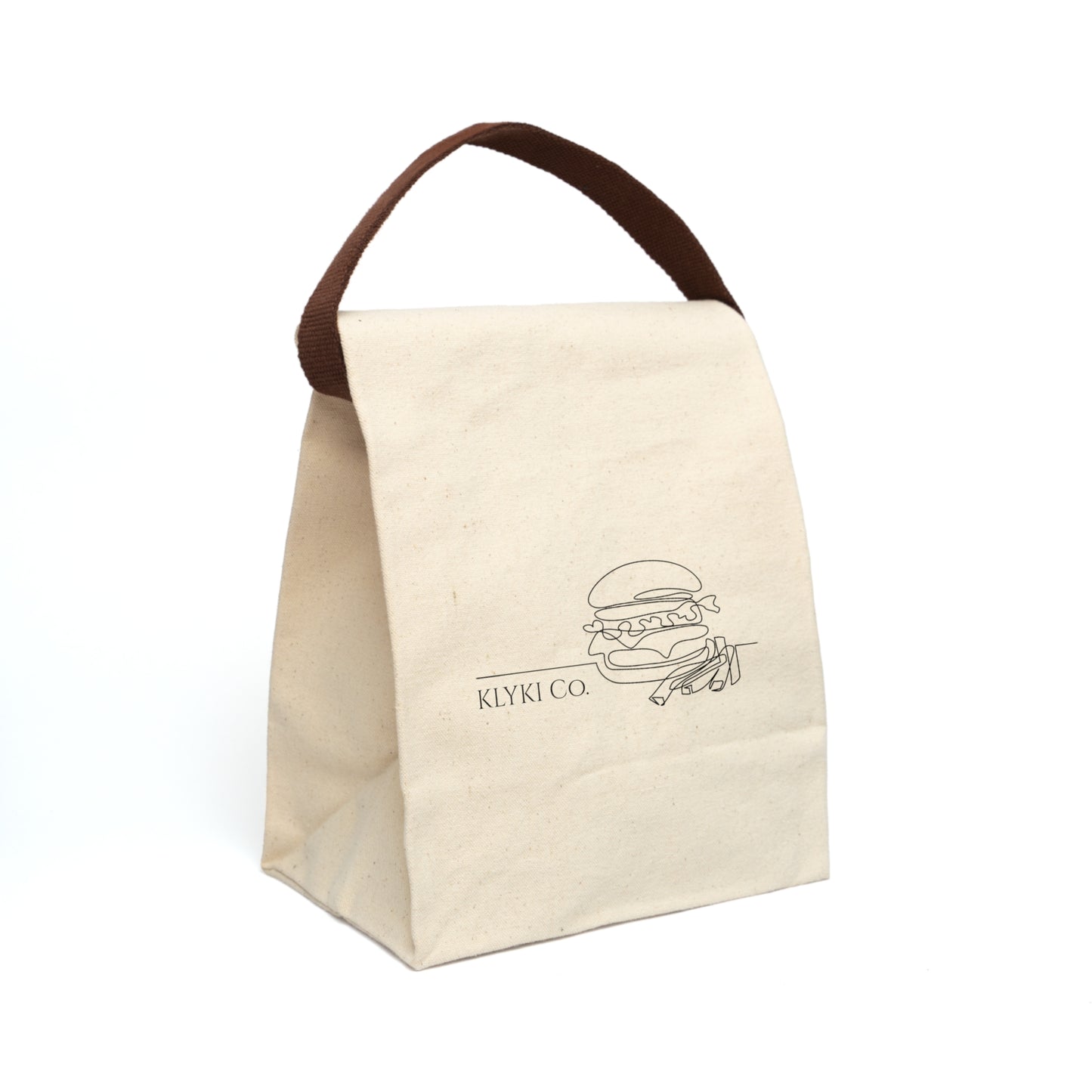 Burger and Chips - Canvas Lunch Bag With Strap