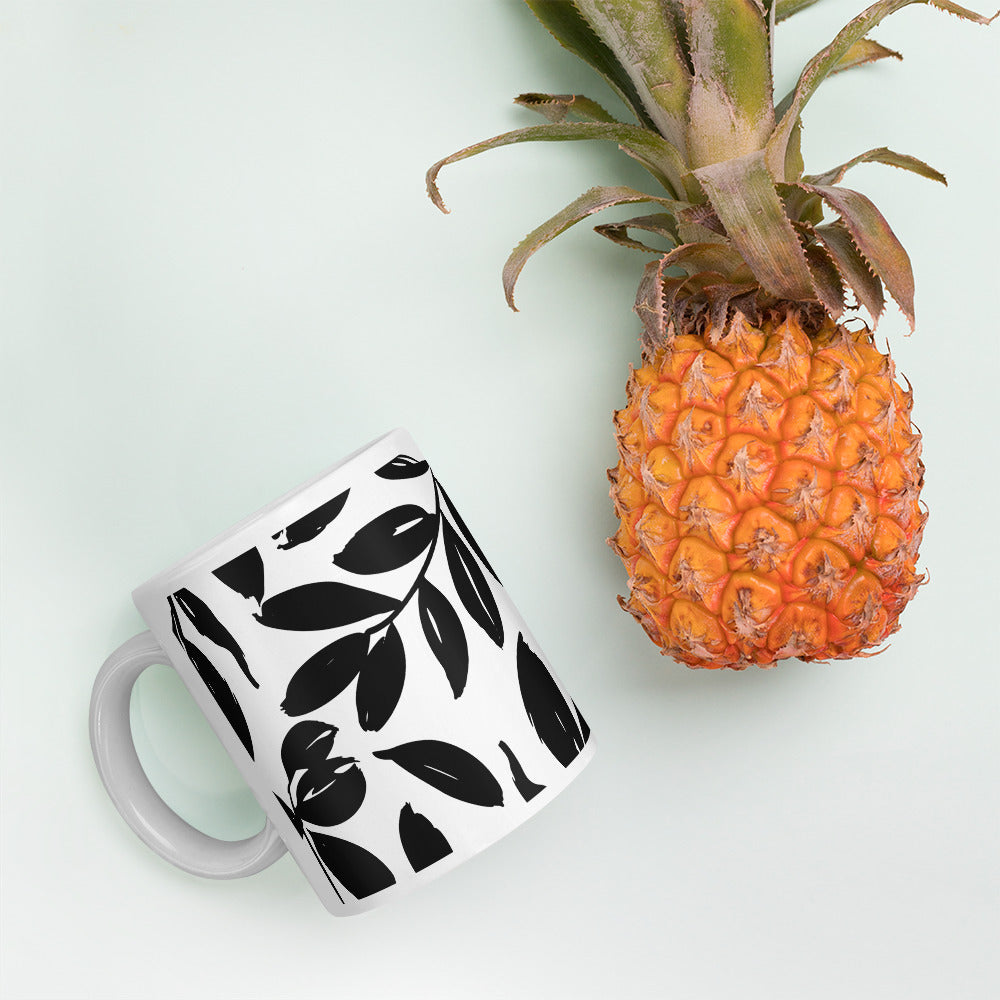 Leafy glossy mug