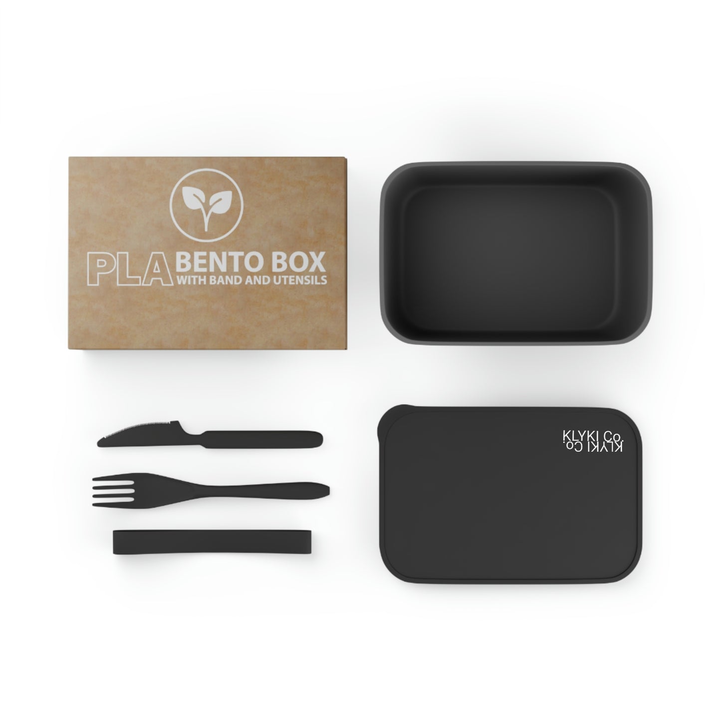 KLYKI Co. PLA Bento Box with Band and Utensils