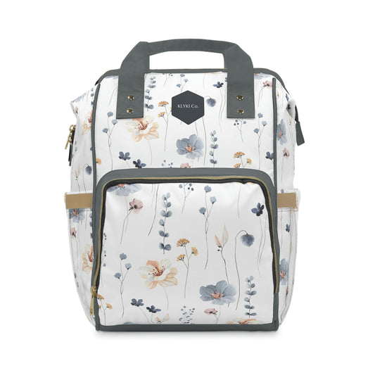 KLYKI Co. Floral Multifunctional Diaper Backpack